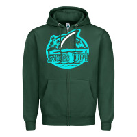 Sports Green fins up ocean Zipper Hoodie - linhVisuals