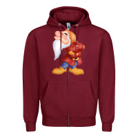 Burgundy grumpy dopey dwarf Zipper Hoodie - linhVisuals