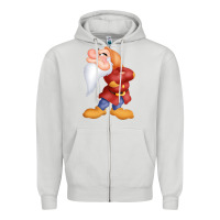 Dove Grey grumpy dopey dwarf Zipper Hoodie - linhVisuals