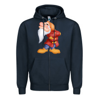 Navy grumpy dopey dwarf Zipper Hoodie - linhVisuals
