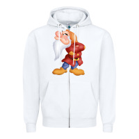 White grumpy dopey dwarf Zipper Hoodie - linhVisuals