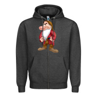 Charcoal Heather grumpy dopey dwarf Zipper Hoodie - linhVisuals