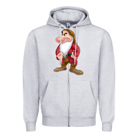 Heather Grey grumpy dopey dwarf Zipper Hoodie - linhVisuals