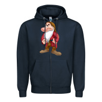 Navy grumpy dopey dwarf Zipper Hoodie - linhVisuals