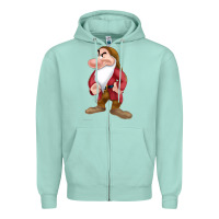 Seafoam grumpy dopey dwarf Zipper Hoodie - linhVisuals