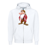 White grumpy dopey dwarf Zipper Hoodie - linhVisuals