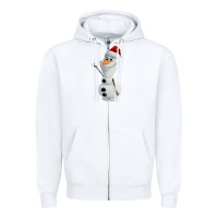 White olaf Zipper Hoodie - linhVisuals