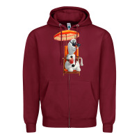 Burgundy olaf Zipper Hoodie - linhVisuals