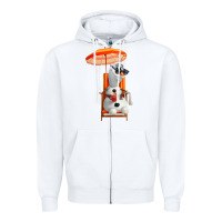 White olaf Zipper Hoodie - linhVisuals