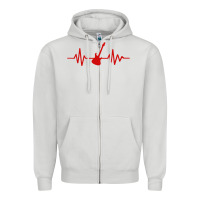 Dove Grey heartbeat electric guitar Zipper Hoodie - linhVisuals