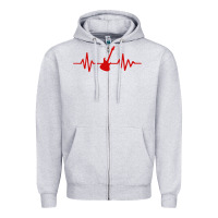 Heather Grey heartbeat electric guitar Zipper Hoodie - linhVisuals