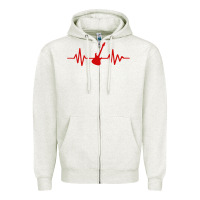 Oatmeal Heather heartbeat electric guitar Zipper Hoodie - linhVisuals