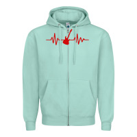 Seafoam heartbeat electric guitar Zipper Hoodie - linhVisuals