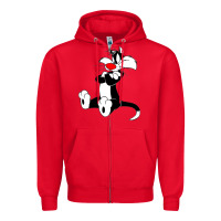 Red sylvester cat Zipper Hoodie - linhVisuals