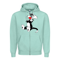 Seafoam sylvester cat Zipper Hoodie - linhVisuals