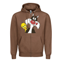 Chestnut tweety and sylvester Zipper Hoodie - linhVisuals