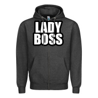 Charcoal Heather Lady boss... Zipper Hoodie - linhVisuals