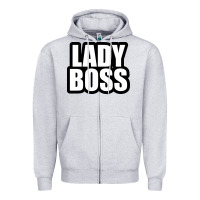 Heather Grey Lady boss... Zipper Hoodie - linhVisuals