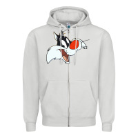 Dove Grey sylvester  face Zipper Hoodie - linhVisuals