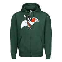 Sports Green sylvester  face Zipper Hoodie - linhVisuals
