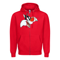 Red sylvester  face Zipper Hoodie - linhVisuals
