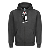 Charcoal Heather sylvester cat Zipper Hoodie - linhVisuals