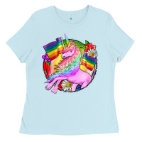 Baby Blue Pride unicorn Ladies Tee - FaDigitalArtStudio