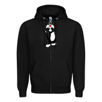 Black sylvester cat Zipper Hoodie - linhVisuals