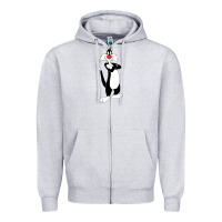 Heather Grey sylvester cat Zipper Hoodie - linhVisuals