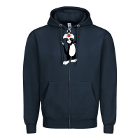 Navy sylvester cat Zipper Hoodie - linhVisuals