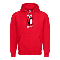 Red sylvester cat Zipper Hoodie - linhVisuals