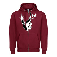 Burgundy sylvester cat Zipper Hoodie - linhVisuals