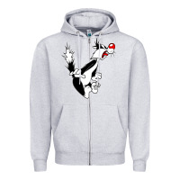 Heather Grey sylvester cat Zipper Hoodie - linhVisuals