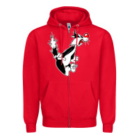 Red sylvester cat Zipper Hoodie - linhVisuals