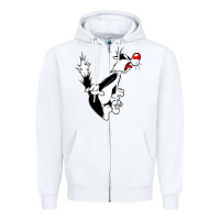 White sylvester cat Zipper Hoodie - linhVisuals