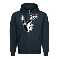 Navy sylvester cat Zipper Hoodie - linhVisuals