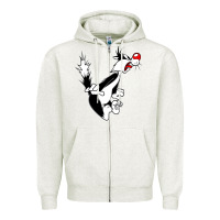 Oatmeal Heather sylvester cat Zipper Hoodie - linhVisuals