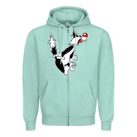 Seafoam sylvester cat Zipper Hoodie - linhVisuals