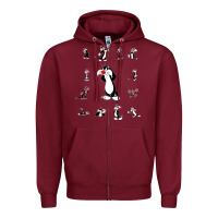 Burgundy sylvester cat Zipper Hoodie - linhVisuals