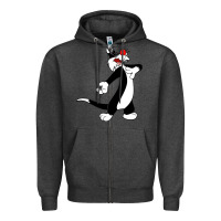 Charcoal Heather sylvester cat Zipper Hoodie - linhVisuals