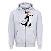 Heather Grey sylvester cat Zipper Hoodie - linhVisuals