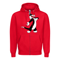 Red sylvester cat Zipper Hoodie - linhVisuals