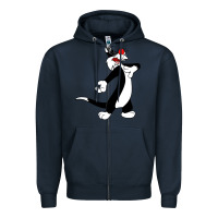 Navy sylvester cat Zipper Hoodie - linhVisuals