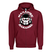 Burgundy harambe Zipper Hoodie - linhVisuals