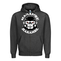 Charcoal Heather harambe Zipper Hoodie - linhVisuals