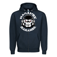 Navy harambe Zipper Hoodie - linhVisuals