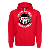 Red harambe Zipper Hoodie - linhVisuals
