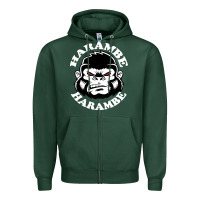 Sports Green harambe Zipper Hoodie - linhVisuals