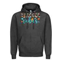 Charcoal Heather teacher vibes Zipper Hoodie - JahusDesignShop