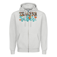 Dove Grey teacher vibes Zipper Hoodie - JahusDesignShop